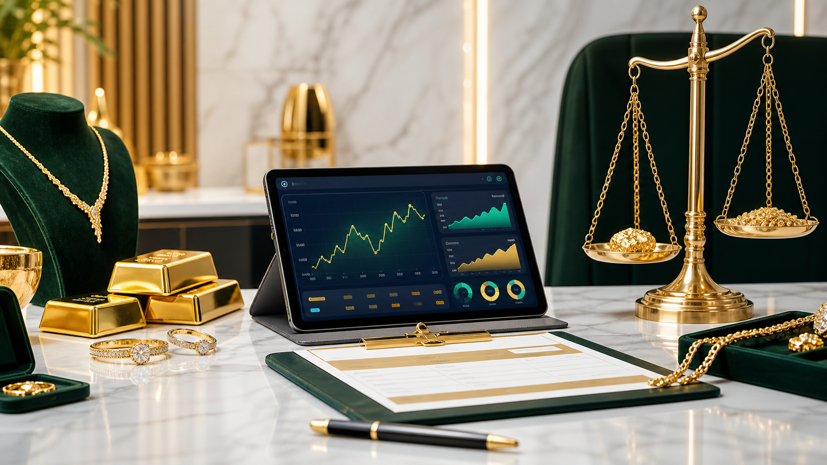 متابعة سعر الأونصة في 2025 من شاشة نظام تسعير الذهب