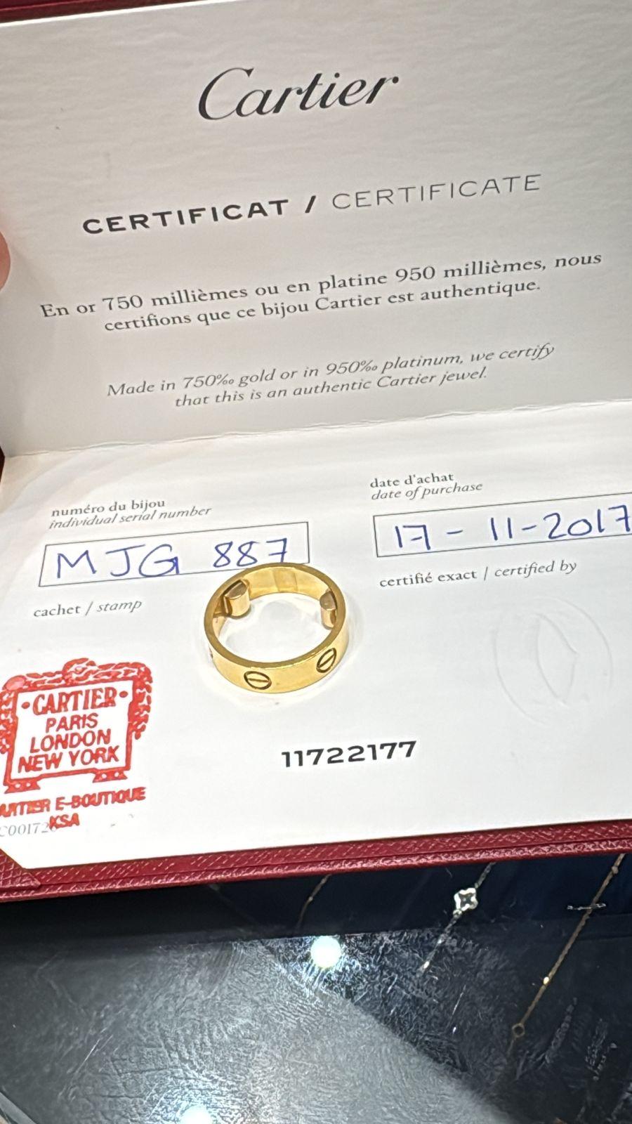 دبلة كارتير لوف ذهب اصفر اصلي MJG887